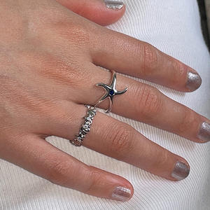 Bague ouverte en métal coquillage et étoile de mer pour femmes, simple, tendance, tempérament, toutes les bagues assorties, vente en gros - Product Image 4