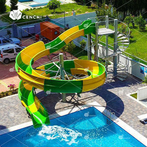 Cenchi intérieur extérieur aqua aire de jeux hôtel <span class=keywords><strong>spa</strong></span> station commerciale 2.3m piscine toboggans en spirale en fibre de verre natation privée - Product Image 4