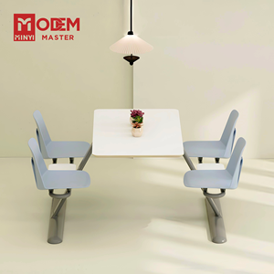 Minyi panca hiện đại <span class=keywords><strong>4</strong></span> chỗ ngồi căng tin bảng & ghế MDF PP thép không thấm nước cho trường học phòng ăn bệnh viện nhà hàng đồ nội thất - Product Image 1