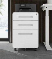 Armoire de classement mobile moderne à 3 tiroirs avec serrure, en métal, pour bureau, école, salon, maison - Formats Lettres/Légal/A4
