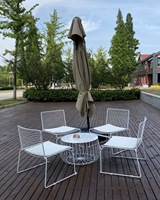 Chaise de café de style industriel Harry Bertoia Mobilier de jardin extérieur à armature métallique noire pour la maison, le bureau ou l'hôtel