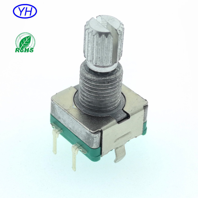 Yuwah Factory high quality vertical Ec11 360 degree 5 pin mini Rotary Encoder push Switch 15 20 pulses 0 20 30 detent