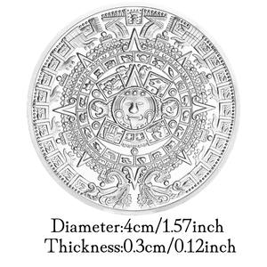 Meksika Mayan aztek takvim sanat peygamberlik kültür simli paraları koleksiyon gümüş kaplama hatıra sikke - Product Image 3