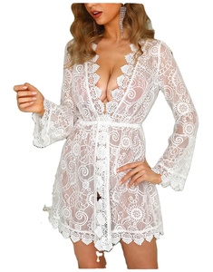 Vestido corto transparente De encaje para Mujer, ropa De Playa De lujo, Bikini - Product Image 1