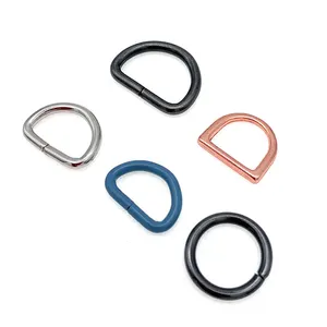 Anello a D in metallo placcato Color arcobaleno di serie per accessori per borse porta abiti