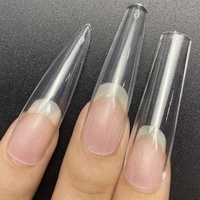 Boîte de 240 faux ongles transparents longs et carrés XXL en ABS, demi-couverture Ballerina, 3XL en acrylique, forme cercueil, Stiletto, couverture complète