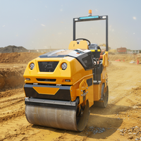 Compacteur routier vibrant à double tambour de 1,5 tonne, diesel/essence, pour asphalte