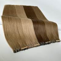 Brun moyen 100 Cuticule Vierge Remy Double Dessiné Sans Couture Ruban Normal dans les Extensions de Cheveux Humains Livraison Rapide quantité minimale de commande Bas