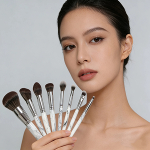 ชุดแปรงแต่งหน้า 8 ชิ้น ด้ามจับ ABS ลายหินอ่อน ขนาดมาตรฐาน พร้อมโลโก้สั่งทำพิเศษ ขนแปรงนุ่ม สำหรับแต่งหน้าใบหน้าและดวงตา - Product Image 6