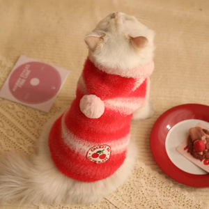 Faux Mink Fur Hooded Vest For Kittens Winter Anti Shedding Pet <b>Clothes</b> Crew Neck Style - Product Image 1
