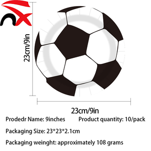 Assiettes et serviettes personnalisées sur le <span class=keywords><strong>thème</strong></span> du football, fournitures de table jetables pour fêtes sportives, décorations pour anniversaires sur le <span class=keywords><strong>thème</strong></span> du football - Product Image 2