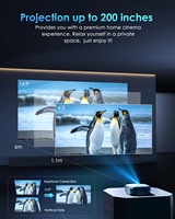 Mini projecteur LED intelligent portable 5G HD 1080P 300 lumens sans fil Android 4K avec mise au point manuelle et fonction de mise en miroir d'écran pour home cinéma