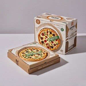 Tùy chỉnh có thể tái chế lá vàng in logo sóng hộp bánh <span class=keywords><strong>Pizza</strong></span> Matt cán sử dụng hàng ngày bao bì hộp giấy nhỏ - Product Image 3