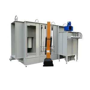 Electrostatic powder coating spray booth for steel