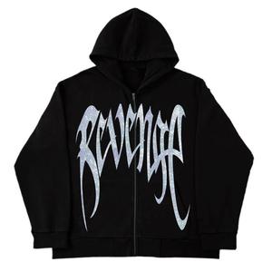 AL5720 2023 Latest Design Reflective Designer Oversized Y2K Street Essentials Embroidered 3D Printed <b>Zip</b>-Up Hoodie Eco-Friendly - Product Image 2