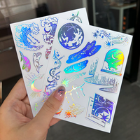 Autocollants transparents auto-adhésifs en PVC personnalisés, feuille de film autocollant holographique pour impression de logo Kiss Cut