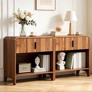 <span class=keywords><strong>Table</strong></span> de chevet Mid-Century 2026, <span class=keywords><strong>table</strong></span> de chevet cannelée <span class=keywords><strong>avec</strong></span> tiroir pour chambre à coucher/salon - Product Image 1