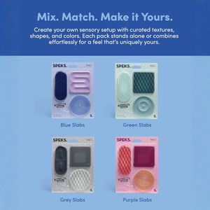 Speks Slabs Silicone <b>Waterproof</b> Sensory Stickers Three Textures for Phone Cup Stress Relief Hand-Eye Coordination - Product Image 3