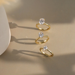 Bague de fiançailles et de mariage RINNTIN SMR personnalisée en argent sterling 925 plaqué or avec moissanite sertie à griffes, certificat GRA - Product Image 6
