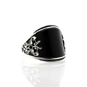 Moda <span class=keywords><strong>uomo</strong></span> donna metallo argento <span class=keywords><strong>anello</strong></span> gioielli nero gocciolante modello olio <span class=keywords><strong>anello</strong></span> taglia 7-12 - Product Image 5