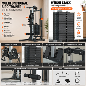 Equipo de Fitness Multifuncional FRS para el Hogar, Entrenador de Fuerza, Cable Cruzado Montado en la <span class=keywords><strong>Pared</strong></span>, Pila de Pesas con Rotación de 360 Grados - Product Image 5