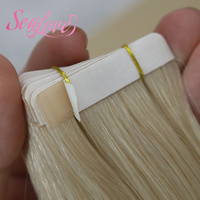 Extensions de cheveux naturels Remy à double trame européenne, extensions de cheveux à bandes adhésives