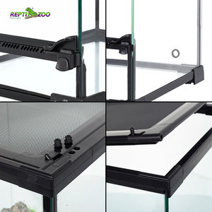 162 L PHK08 çift menteşe kapılar ve iki drenaj sürüngen kafesi ile Ultra net cam teraryum Habitat - Product Image 4