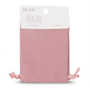 Borsa in Velluto Ilan 9x12 Cm Rosa 2 Pezzi con Nastro in Raso - Product Image 1