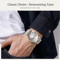 VVS Luxe Montre Homme Habillé Quartz Bicolore Acier Inoxydable Charm Aiguille Date 40mm 18mm OEM ODM Low MOQj