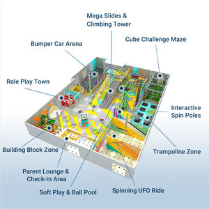 Aire de jeux pour enfants commerciale attrayante en gros, équipement de <span class=keywords><strong>parc</strong></span> d'attractions multifonctionnel, aire de jeux intérieure avec des toboggans géants - Product Image 6