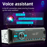 Lecteur MP3 de voiture 1 DIN avec application de localisation de voiture, assistant vocal, radio FM, USB/TF/AUX, enregistrement audio, lumière 7 couleurs, stéréo universel