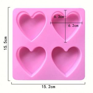 Molde de Silicona Ecológico para Hacer Pasteles con Forma de Corazón de 4 Cavidades, Molde para Velas, Jabones y Resina, Muestra Gratuita de Fábrica, OEM/ODM - Product Image 2