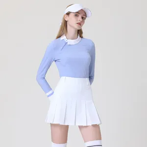 Golf Clothing Women Summer Polo Contrast Breathable Golf Shirt Long Sleeve Apparels
