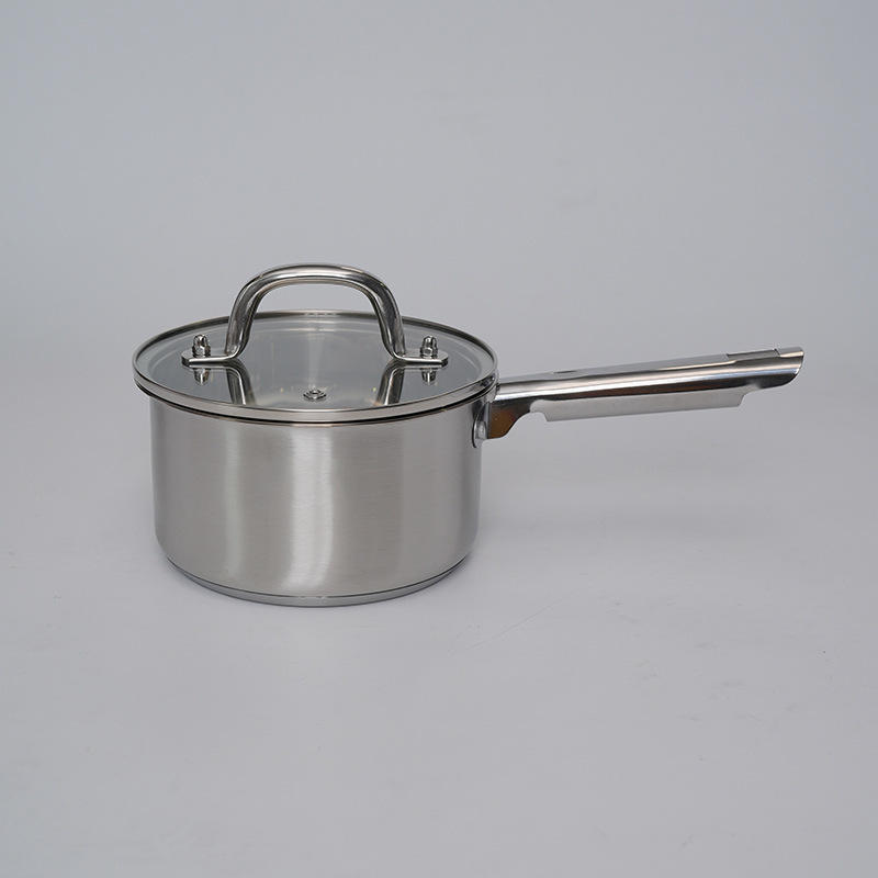 Cacerola para leche plateada de 16*9.5cm - con tapa