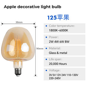 لمبة إضاءة زخرفية من Apple ، لمبة خيوط <span class=keywords><strong>Led</strong></span> كلاسيكية - Product Image 4