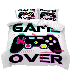 Ensemble <span class=keywords><strong>de</strong></span> literie pour chambre d'hiver Queen Size pour <span class=keywords><strong>garçon</strong></span> 3 pièces motif <span class=keywords><strong>de</strong></span> jeu surimprimé <span class=keywords><strong>housse</strong></span> <span class=keywords><strong>de</strong></span> <span class=keywords><strong>couette</strong></span> et taie d'oreiller - Product Image 1