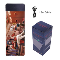 Grand tapis de souris de jeu à motif de dessin animé, lisse, résistant à la chaleur, lavable, avec bords cousus
