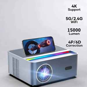 Projecteur Pico LED LCD <span class=keywords><strong>DBS</strong></span> A45-C 1080P 4K 1000 Lumens avec haut-parleurs intégrés, portable, WIFI BT5.0, Android 9, 8 Go, garantie 1 an - Product Image 4