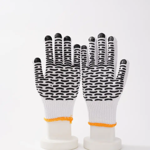 Guante de mano punteado de PVC de punto de algodón diario Guantes DE TRABAJO punteados dobles - Product Image 5