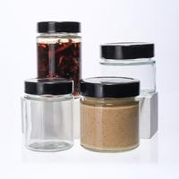 Food Grade 300ml stoples Jam kaca bulat dengan tutup logam penyimpanan stoples acar untuk makanan tertutup kaca stoples makanan