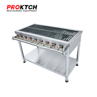 Cuisinière à gaz plate haute puissance à 8 brûleurs / Plaque de cuisson professionnelle à gaz pour barbecue et rôtissage extérieur