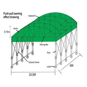Grand abri coulissant électrique mobile d'extérieur pour événements, entrepôt, garage, abri de stockage en PVC, auvent de protection solaire - Product Image 5