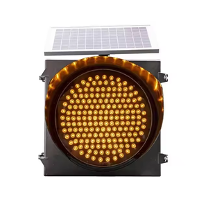 Meilleur prix 300mm ambre clignotant solaire LED voyant d'avertissement de trafic - Product Image 4
