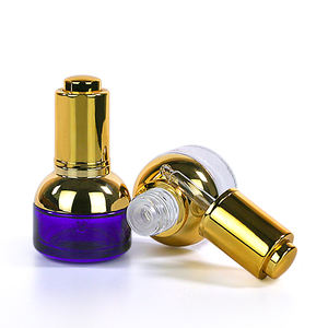 15ml 20ml 30ml cam <span class=keywords><strong>serum</strong></span> esansiyel yağ damlalık şişesi saç yağ damlalık şişesi ile altın ve gümüş yaka - Product Image 2