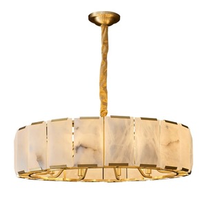 Luxury Marble Copper <b>Chandelier</b> Round Multi-head Led <b>Light</b> For Living Room Dining Room Master Bedroom - Product Image 5