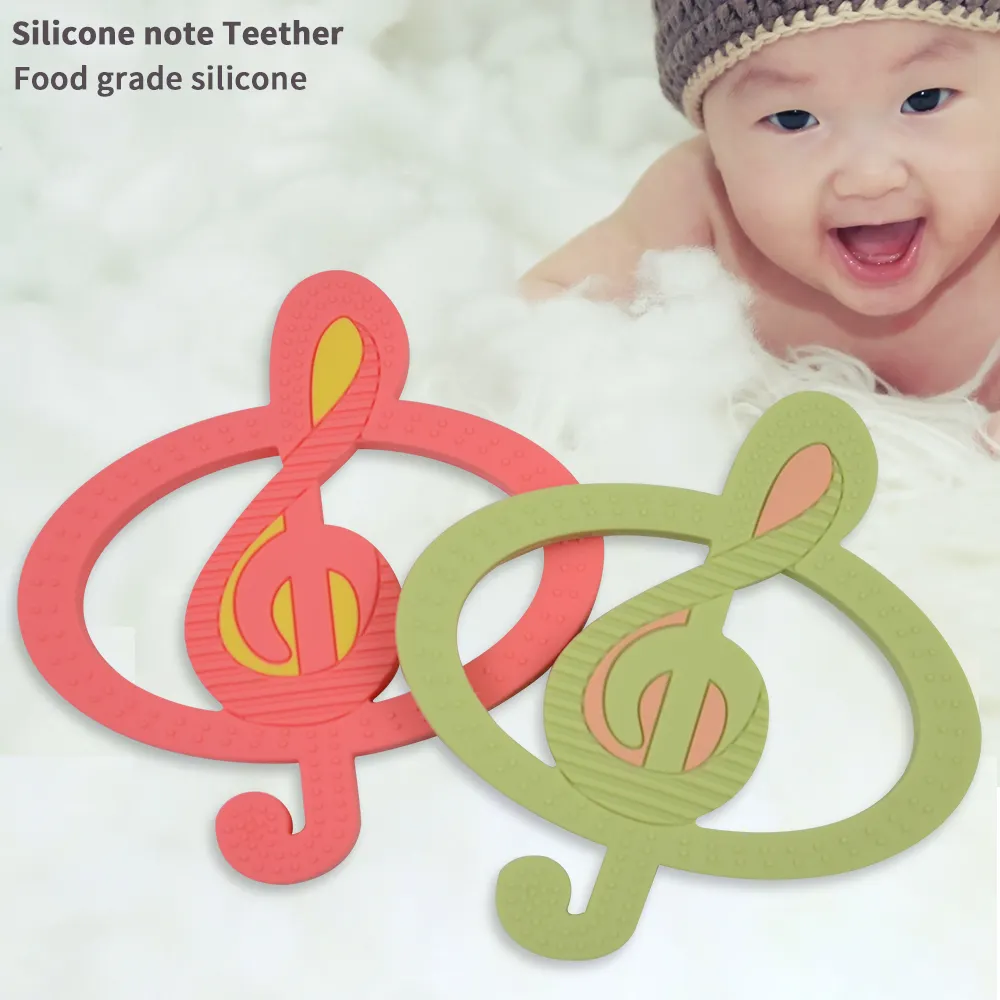 2022 Baby Products BPA Free Kids Teething Toys Notes Shape Infant Chew Toy Silicone Baby Teether