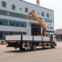Truk 6.3 Ton Langsung dari Pabrik dengan Crane ISUZU, Crane Terpasang di Truk dengan Boom Teleskopik Bersertifikasi CE untuk Dijual