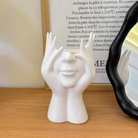 Nordic Creative Face Shape Emaillierte Vase Ornamente Einfacher Eingang TV-Schrank Home Dekorative Objekte Wohnzimmer Blumenvase