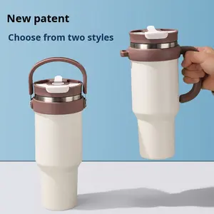 2025 nouveau modèle 304 acier inoxydable 40oz Double boisson tasse à <span class=keywords><strong>glace</strong></span> étanche pliable pour couvercle de paille Design moderne tasse de voyage pour voiture - Product Image 5