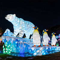 Installation artistique de lanternes chinoises personnalisées, ensemble de lanternes géantes LED en forme d'animaux, imperméables, faites à la main, fournitures de fête festives en plein air